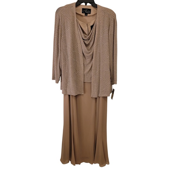 green emerald velvet dress Alex Evenings 4121796 Taupe 18W Sale – The Dress Outlet main image 0